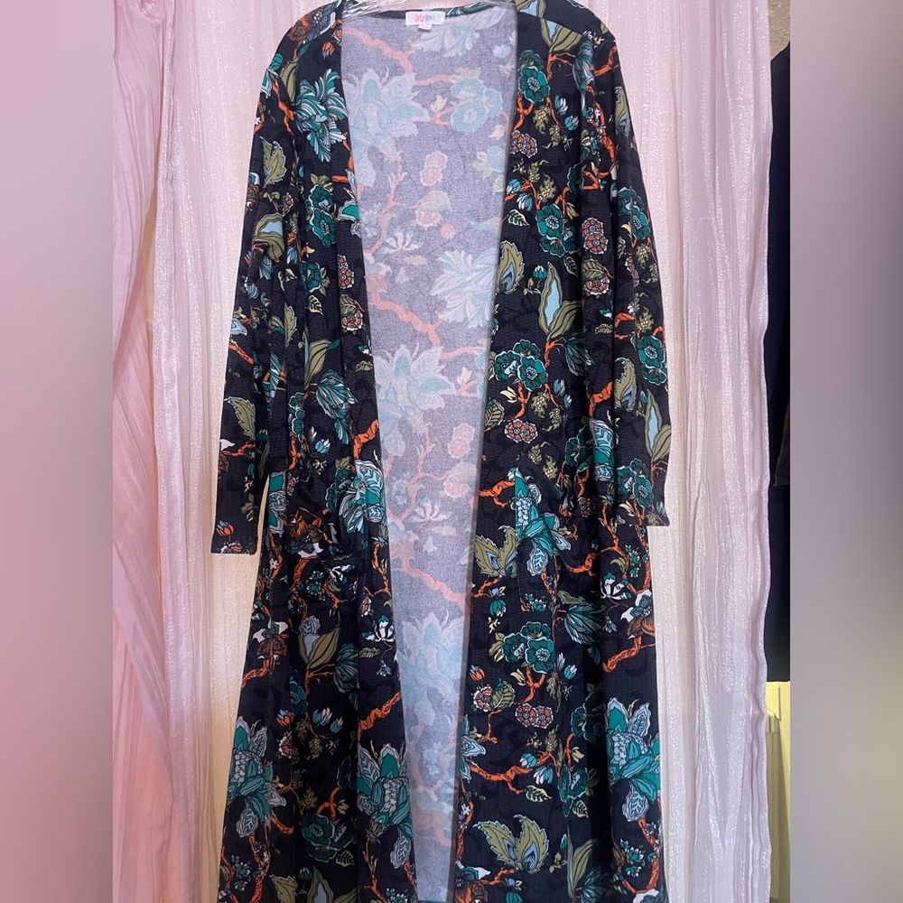 Floral Long Sleeve sweater duster cardigan